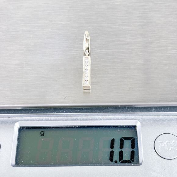 Vintage Sterling Silver 925 Cubic Zirconia Bar Drop Pendant - Picture 6 of 7